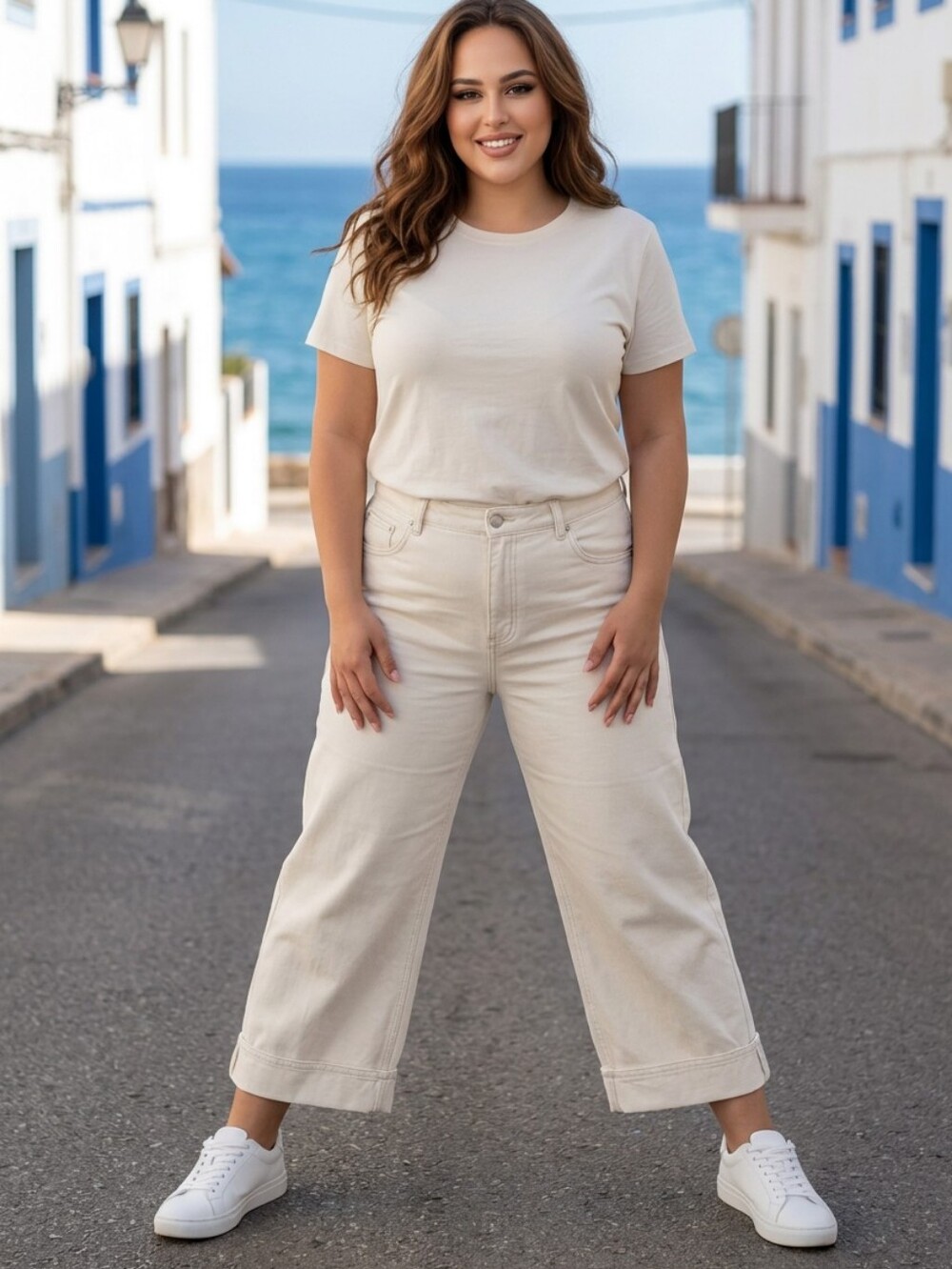 UNIVERSAL THREAD Cropped Vintage Mid Rise Wide-Leg White Jeans